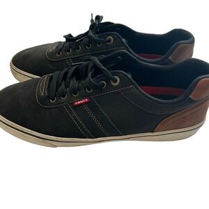 Men’s Levi’s Synthetic Upper Black/Brown Low Top Comfort Sneakers Size 11